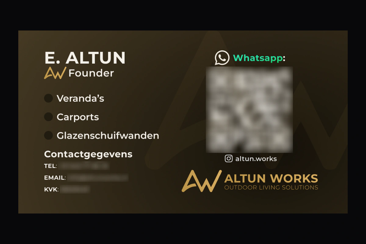 Business card, back