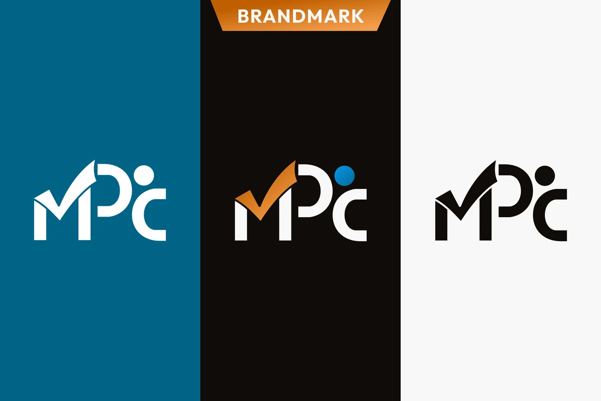 The brandmark in three colourways