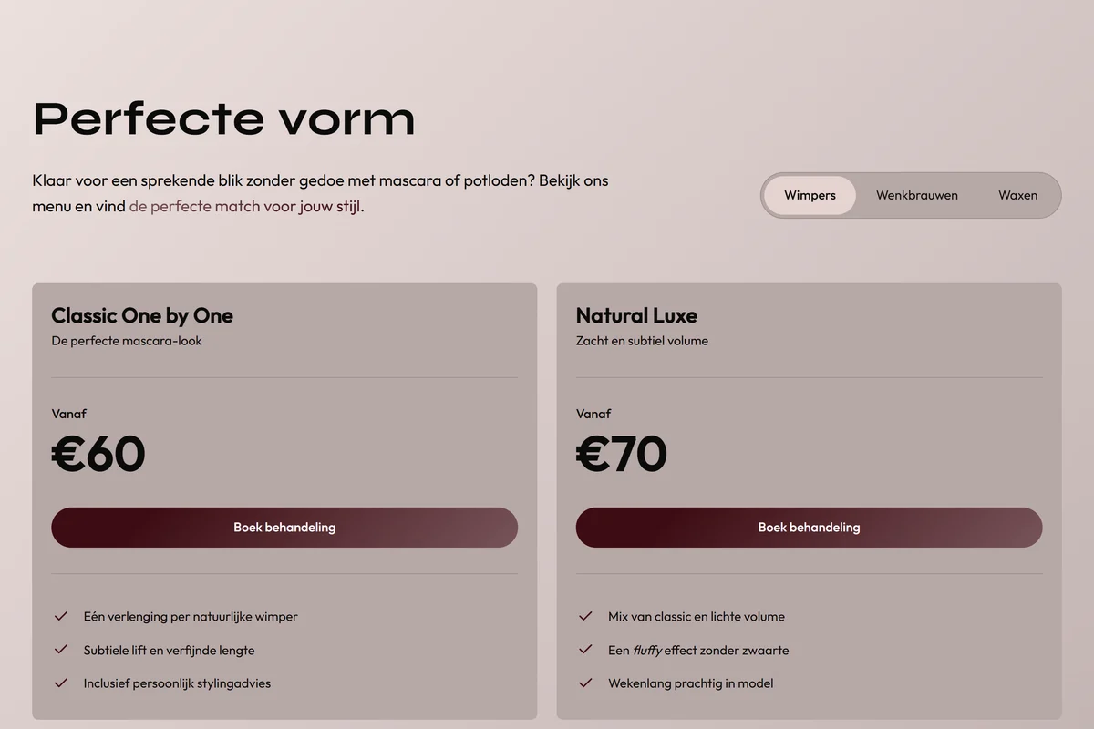 The treatment menu